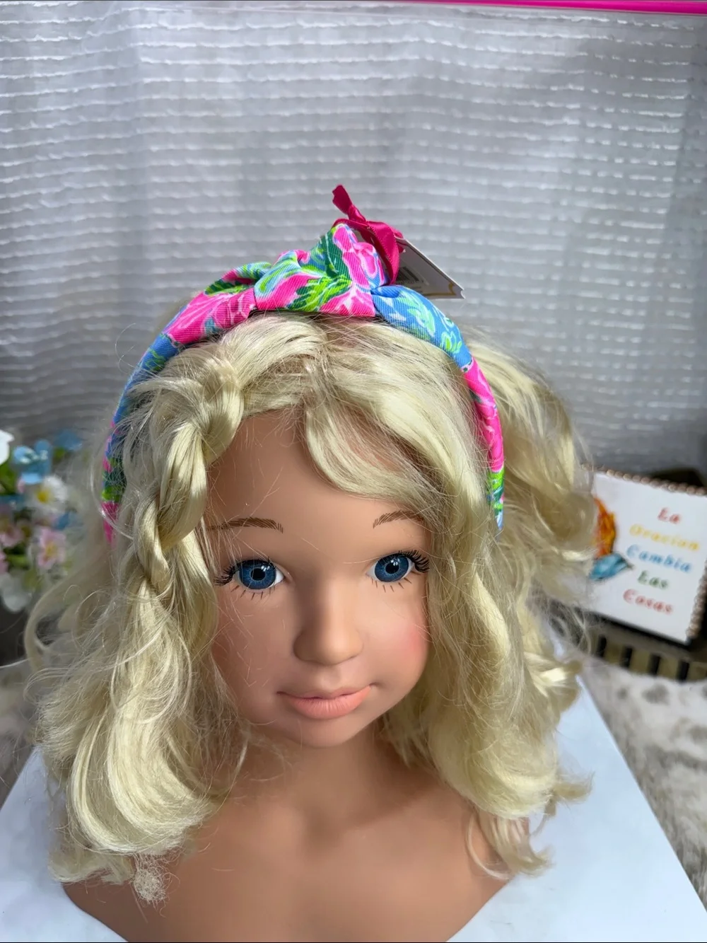 (H) Lilly Pulitzer Pink, Blue & Green Floral Knot Headband